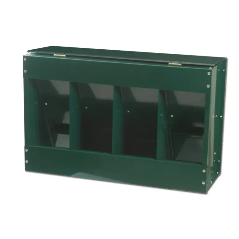 Mangeoire 20 kg 4 compartiments thermolaqué vert 46 x 17 x 40 cm