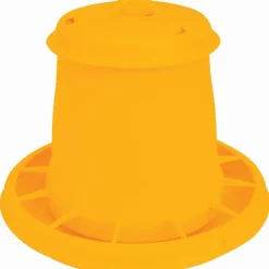 Mangeoire à trémie cylindrique plastique avec poignée - 3,5 kg - Jaune