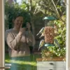 Mangeoire oiseaux métal Ø9x20cm distributeur graines jardin