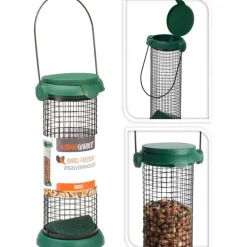 Mangeoire oiseaux métal Ø9x20cm distributeur graines jardin