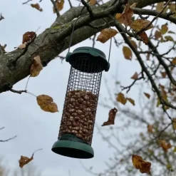 Mangeoire oiseaux métal Ø9x20cm distributeur graines jardin