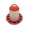 Mangeoire plastique avec poignée 6 kg pour volailles - Rouge et blanc