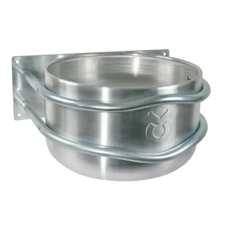 Mangeoire ronde grand animaux en acier inoxydable