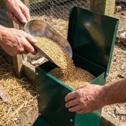 Mangeoire trémie galvanisée verte anti gaspillage 7 kg