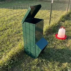 Mangeoire trémie galvanisée verte anti gaspillage 7 kg