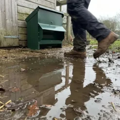 Mangeoire trémie galvanisée verte anti gaspillage 20 kg