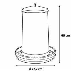 Mangeoire volaille à trémie métal de 40 kg