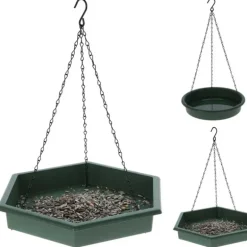 Mangeoires oiseaux + bain d'oiseau lot de 2 jardin extérieur