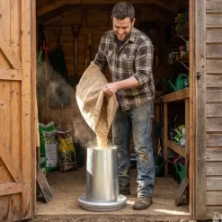 Mangeoires volaille à trémie métal 5kg en lot de 10
