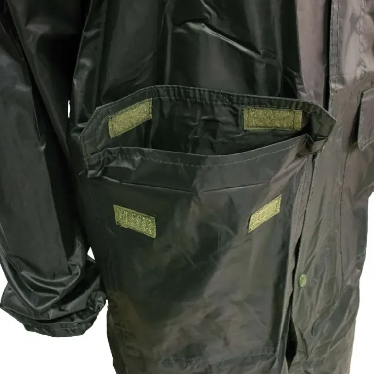 Manteau à capuche coupe vent imperméable polyester kaki S à 3XL