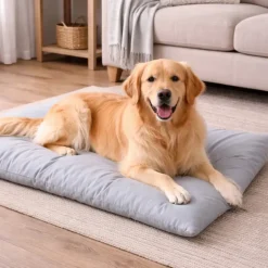 Matelas antidérapant gris 300D 90x65 cm pour chien