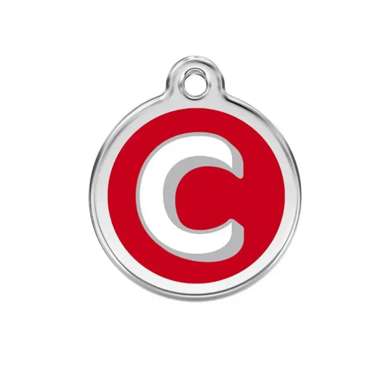 Médaille alphabétique gravable pour chien - Acier inoxydable Ø 3 cm