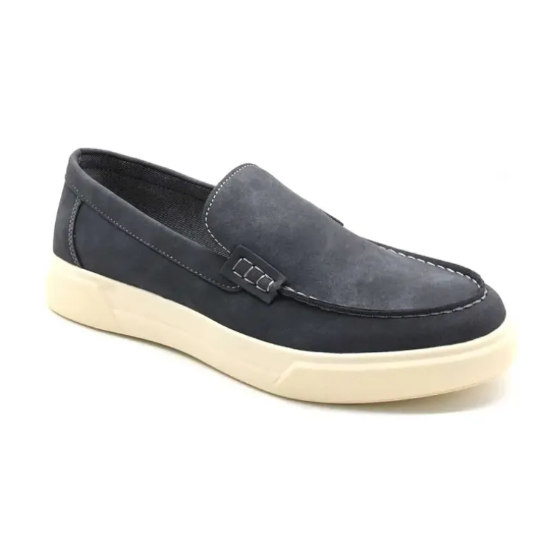 Mocassins bleus textile semelle PU mesh du 40 au 46