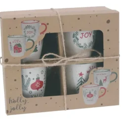 Mug Noël 200ml - Set de 4 assortis