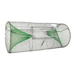 Nasse 2 entrées galvanisée plastifiée maille 10 mm L 80 cm