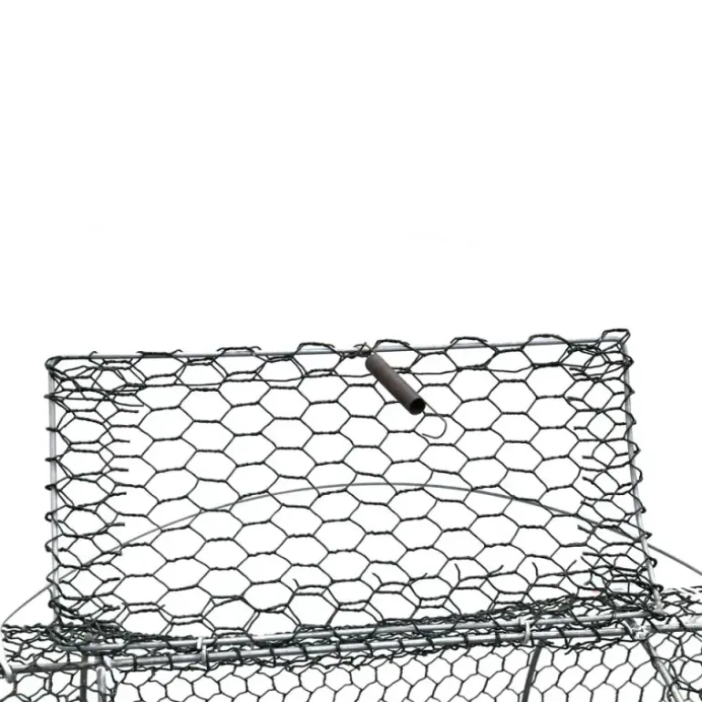 Nasse 2 entrées galvanisée plastifiée maille 10 mm L 80 cm