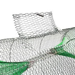 Nasse 2 entrées galvanisée plastifiée maille 10 mm L 80 cm