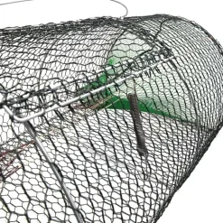 Nasse 2 entrées galvanisée plastifiée maille 10 mm L 80 cm