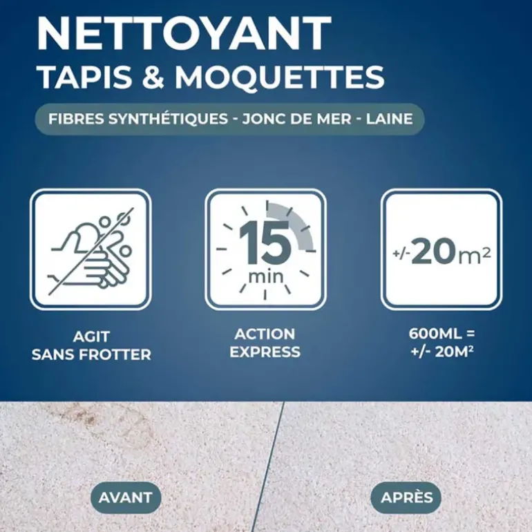 Nettoyant Express Tapis et Moquettes Starwax - Mousse Sèche 600ml