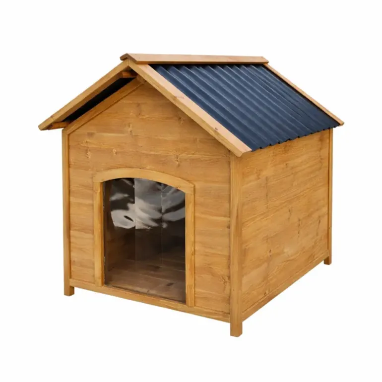 Niche en bois chalet pour chien - Taille L - Toit PVC