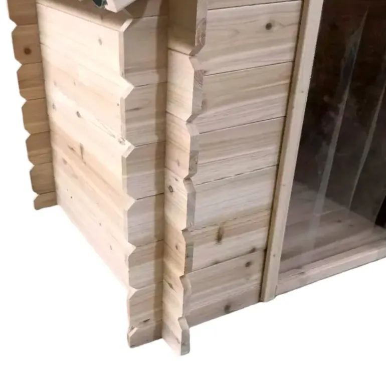 Niche en bois d'épicéa chalet madrier - Taille L - Toit PVC