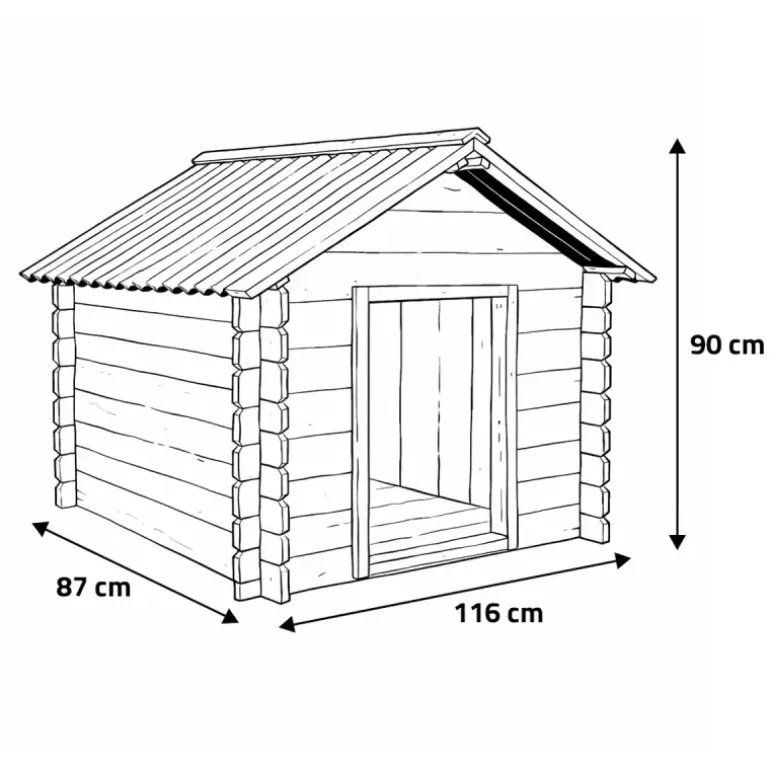 Niche en bois d'épicéa chalet madrier - Taille L - Toit PVC