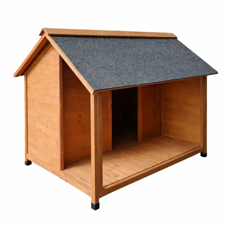 Niche en bois pour chien avec terrasse - Taille M