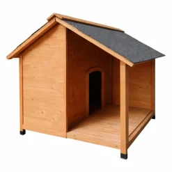 Niche en bois pour chien avec terrasse - Taille XL