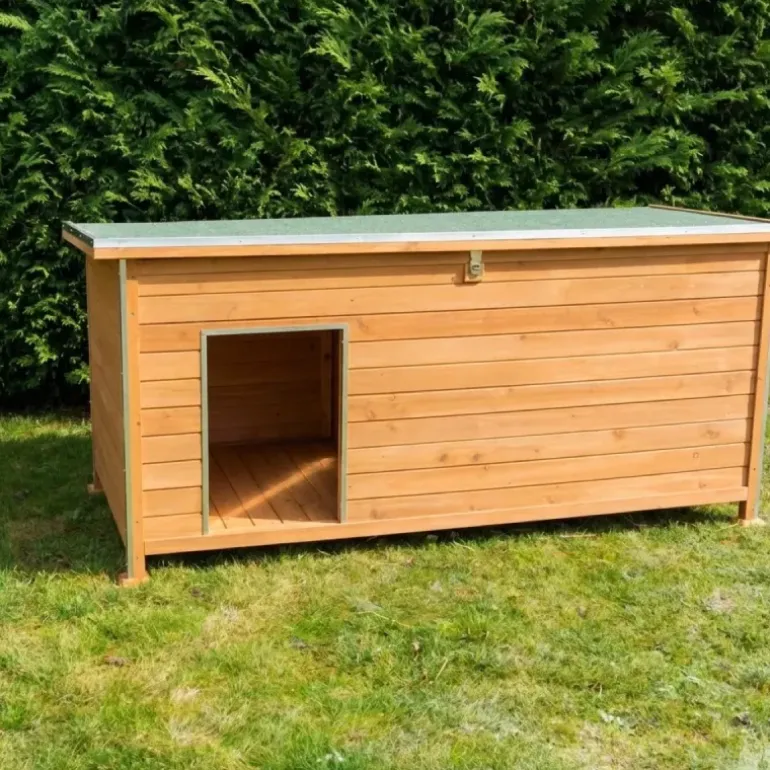 Niche isolée pour chien en bois – Extérieur été/hiver – 160 x 75 x 75 cm