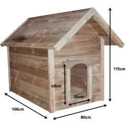 Niche XXL grand chien en pin autoclave 115×80×106 cm