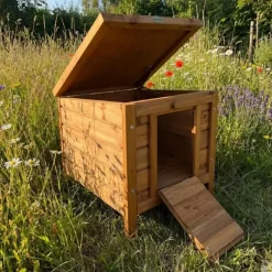 Nichoir abri poulailler Bois forme cube 42 x 51,5 x H 43 cm