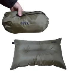 Oreiller Auto-Gonflable Vert Armée - Confort Nomade en Polyester Ripstop