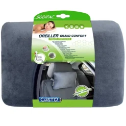 Oreiller voiture mousse mémoire forme housse lavable sangle