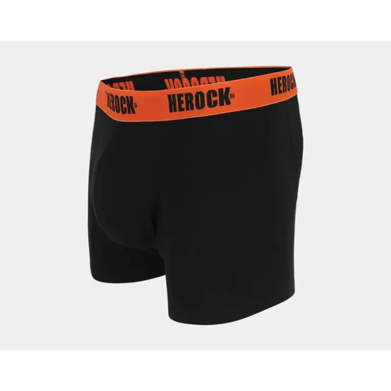 Pack 3 Boxers Homme Gorik Herock® - Gris, Noir, Orange - Coton Élasthanne