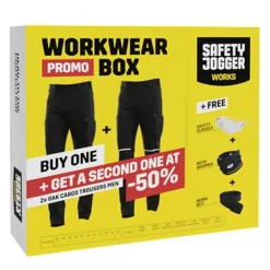 Pack 2 Pantalons Travail Oak Kaki/Noir Extensible 4 Sens