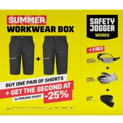 Pack 2 shorts travail Mekong gris extensible 260g/m²
