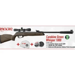 Pack Noël carabine Green Whisper 1000 Gamo