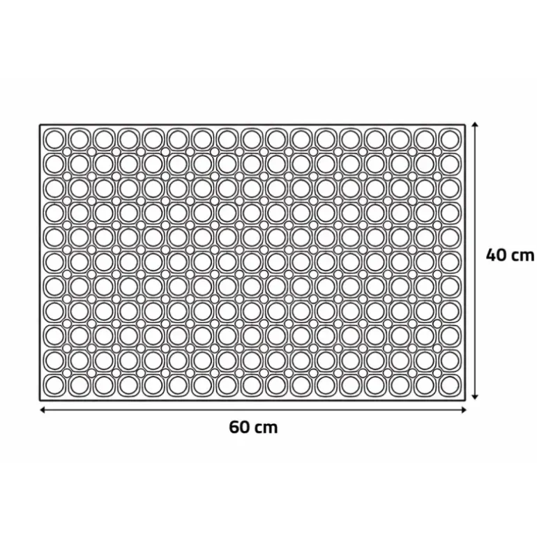 Paillasson caoutchouc 60x40x1,2cm antidérapant entrée
