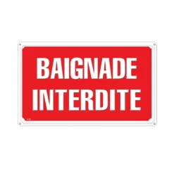 Panneau BAIGNADE INTERDITE Alu 30x20cm