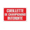Panneau CUEILLETTE CHAMPIGNONS Akilux 26x20cm