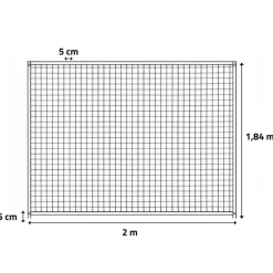 Panneau de chenil maille carrée 2m - Hauteur 184cm