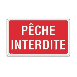 Panneau PÊCHE INTERDITE Akilux 26X20cm à l'unité