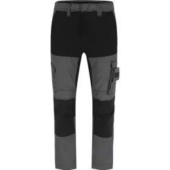Pantalon de travail homme Hector Herock® - Poches multiples - Extensible 4 directions - Noir/Charbon