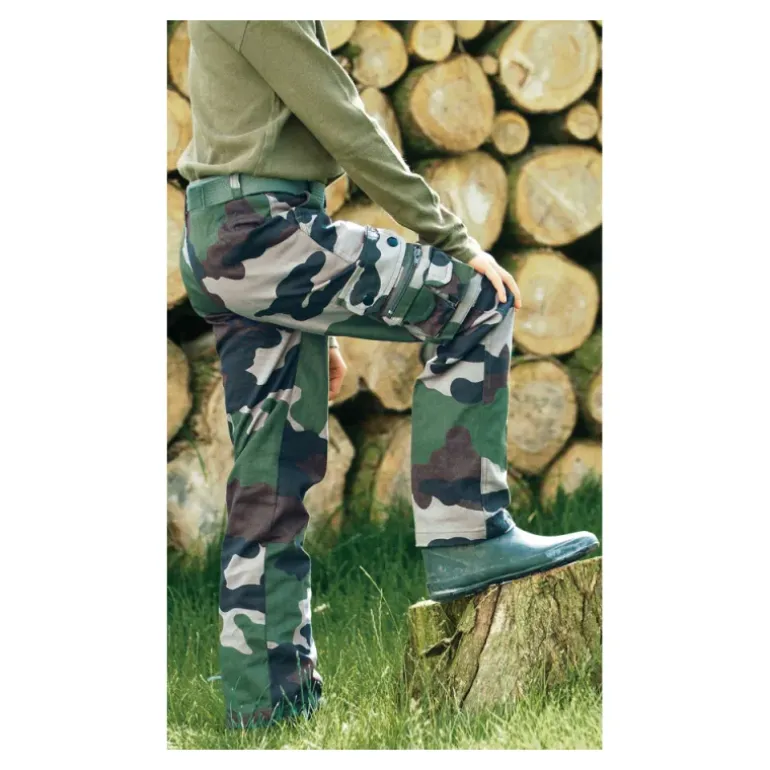 Pantalon enfant treillis 6 poches coton camo 6 à 14 ans