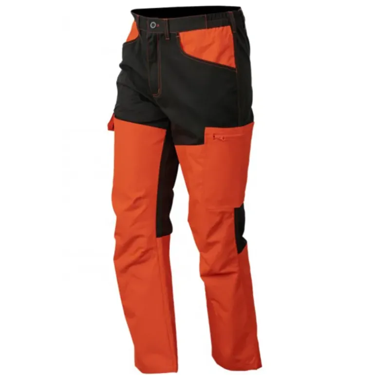 Pantalon traque enfant polyester coton orange kaki 6 à 16 ans