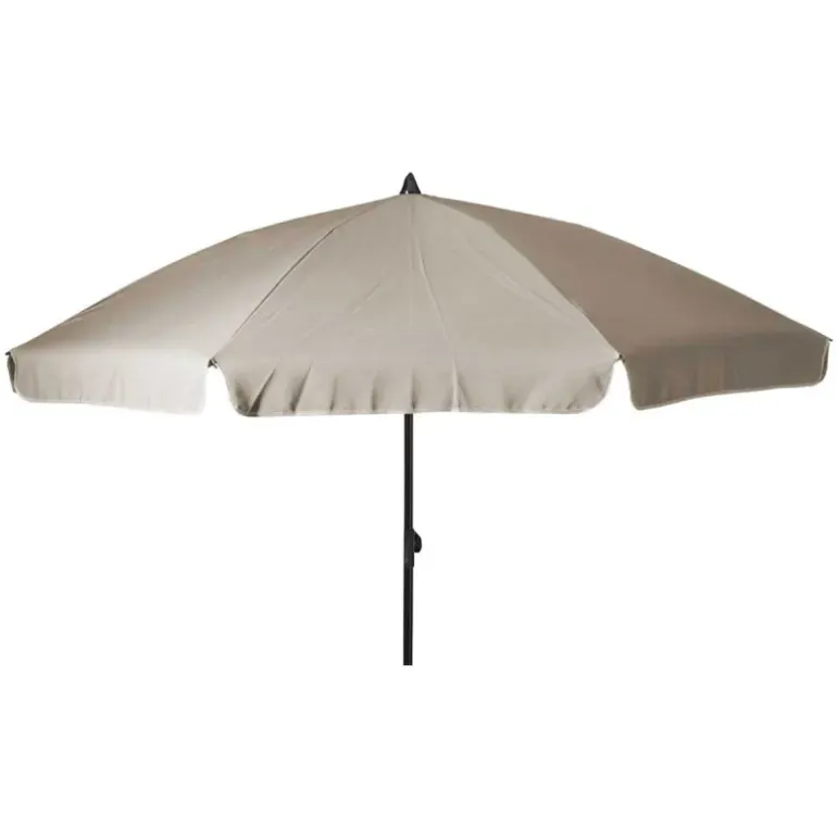 Parasol de jardin inclinable Ø 2 m taupe - Toile polyester 180 g/m² - Protection UPF 30+