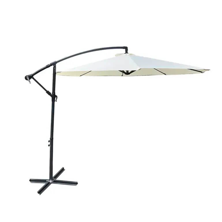 Parasol déporté Azur 3m - Toile polyester naturel résistante