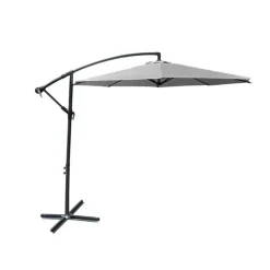 Parasol déporté Azur 3m gris - Protection solaire robuste et élégante
