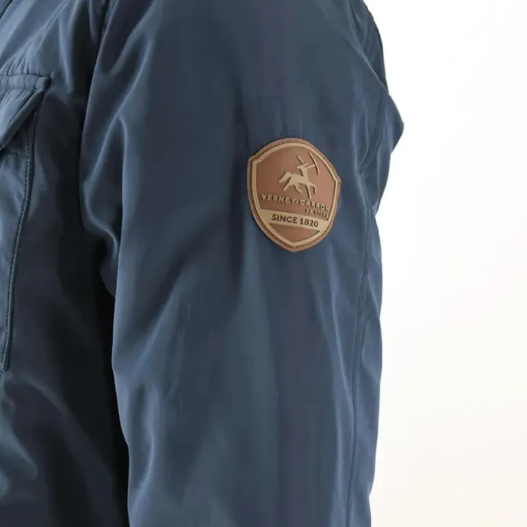 Parka réversible col montant polyester marron/bleu marine M à 2XL