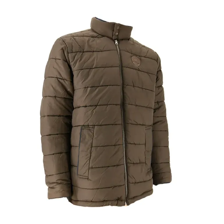 Parka réversible col montant polyester marron/bleu marine M à 2XL